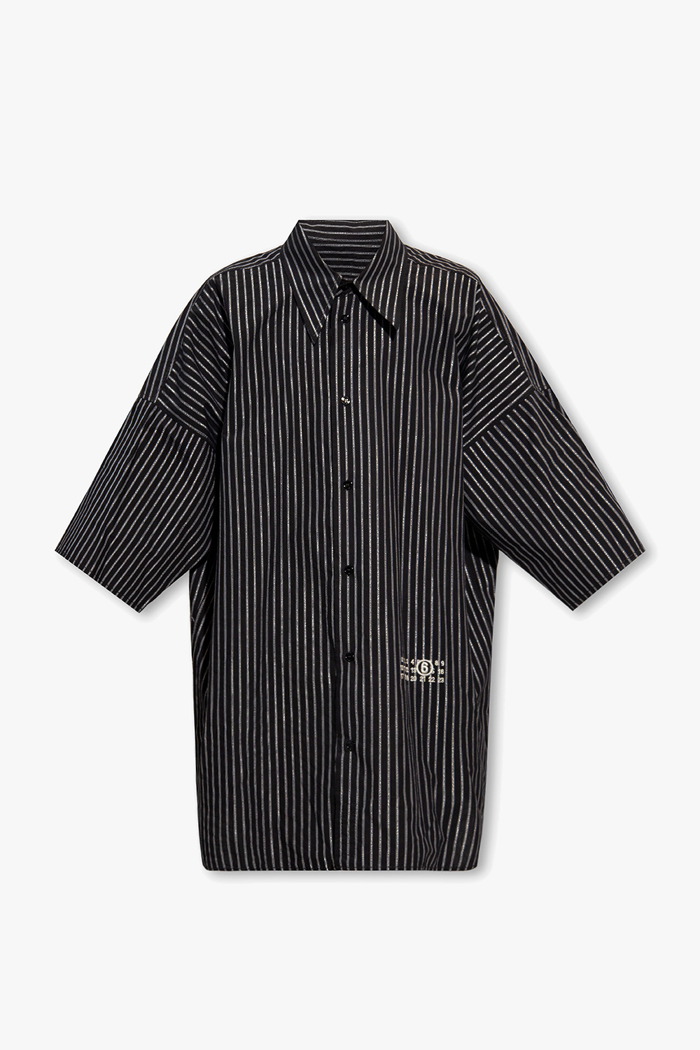 【送料&関税込】MM6 Maison Margiela Striped Buttoned Shirt D MM6 Maison Margiela logo-embroidered Striped Cotton Shirt